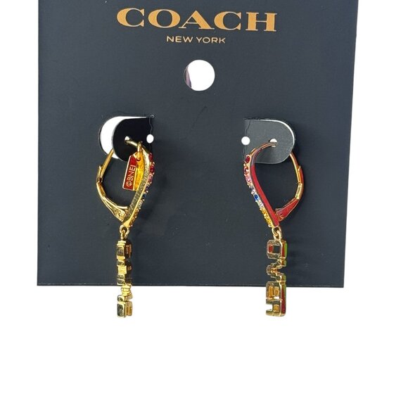 Coach Pac Man Earrings Game Over Drop Multi Color - Picture 9 of 9